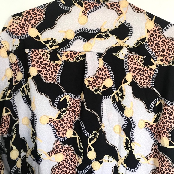 🔥SHEIN Men Leopard & Chain Print Shirt🔥BRAND NEW - Picture 4 of 11